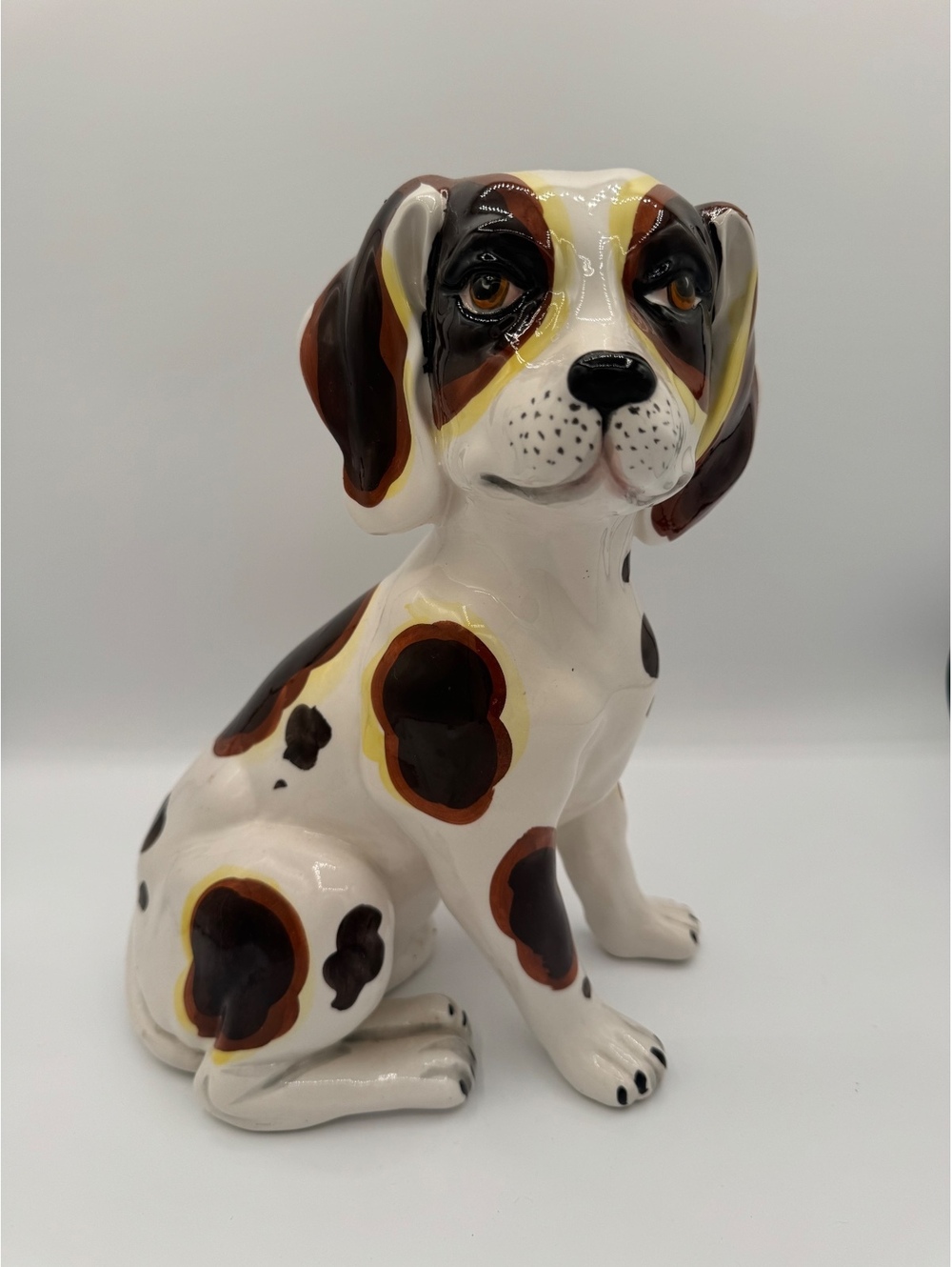Italian Vintage Ceramic Dog Beale Hand Painted I